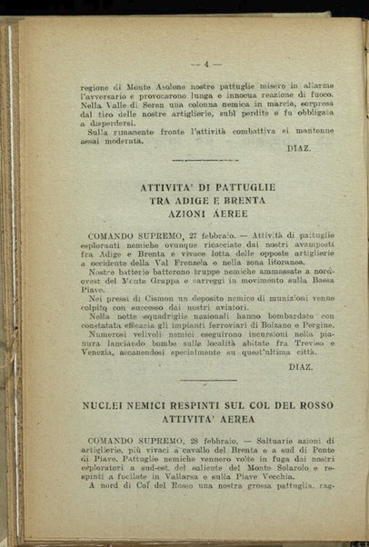 Il diario della nostra guerra : bollettini ufficiali dell'esercito e della marina